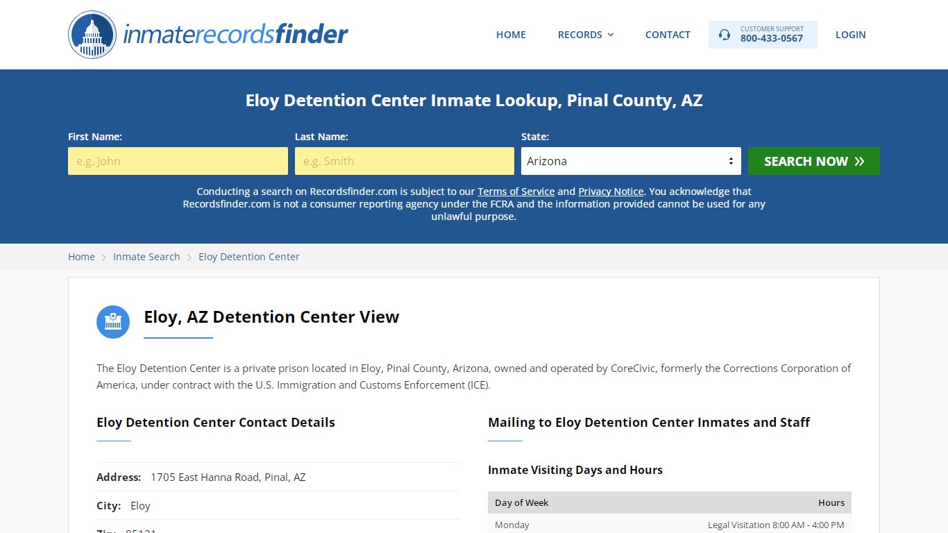 Eloy Detention Center Roster & Inmate Search, Pinal County ...