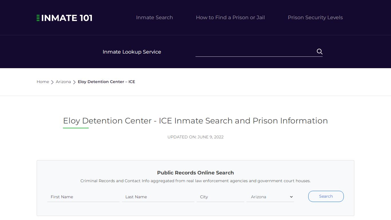 Eloy Detention Center - ICE Inmate Search, Visitation ...